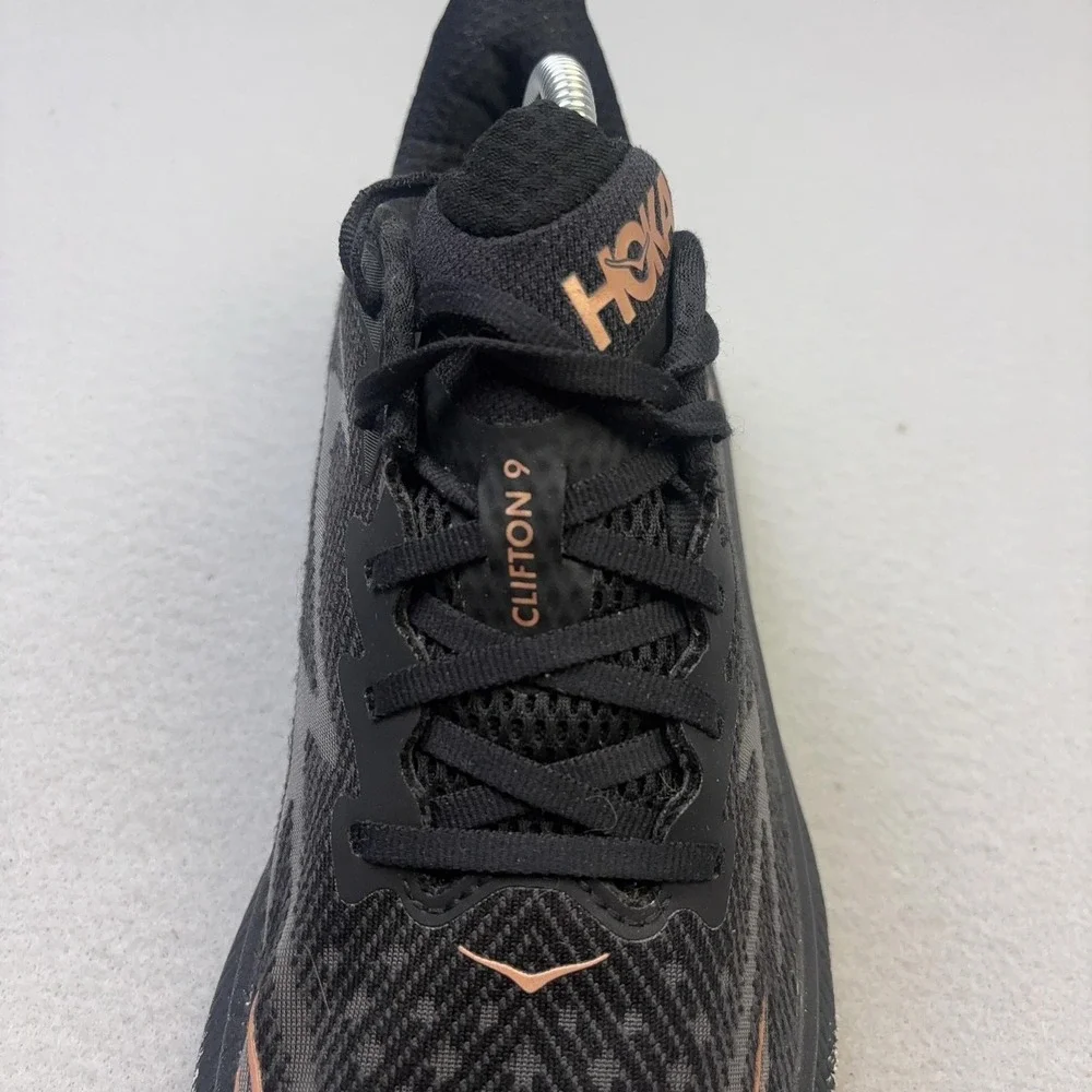 Hoka One One Clifton 9 Shoes Womens Size 11 Black Running Sneakers 1127896 BRGL